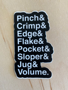 Holds List Rock Climb Sticker